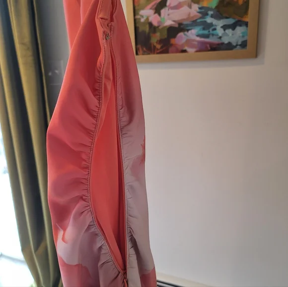 NWT DONNA KARAN Floral One Shoulder Sheat Dress Neoprene Size 14 - Picture 5 of 11